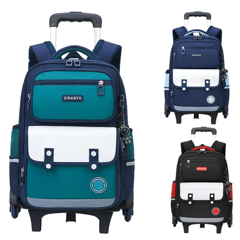 Rolling Backpack for Boys Elementary School Bag with Wheels Mochilas Para Mujer Travel Trolley 2 and 6 Sac A Dos 241029