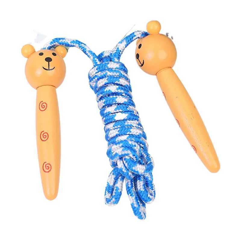 Childrens jump rope cotton rope with wooden manual jump rope adult and childrens fitness sports giant ropeW241101