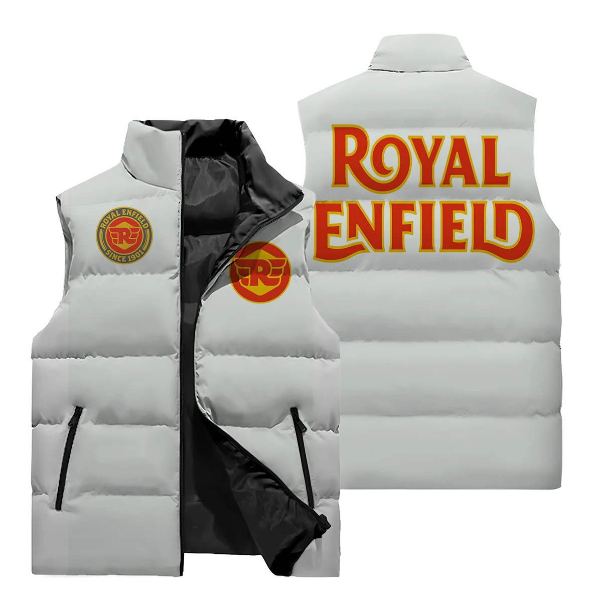 Oversized jacket down vest sleeveless zipper coat winter mens fashionable and warm thick stand up collar dow 241024