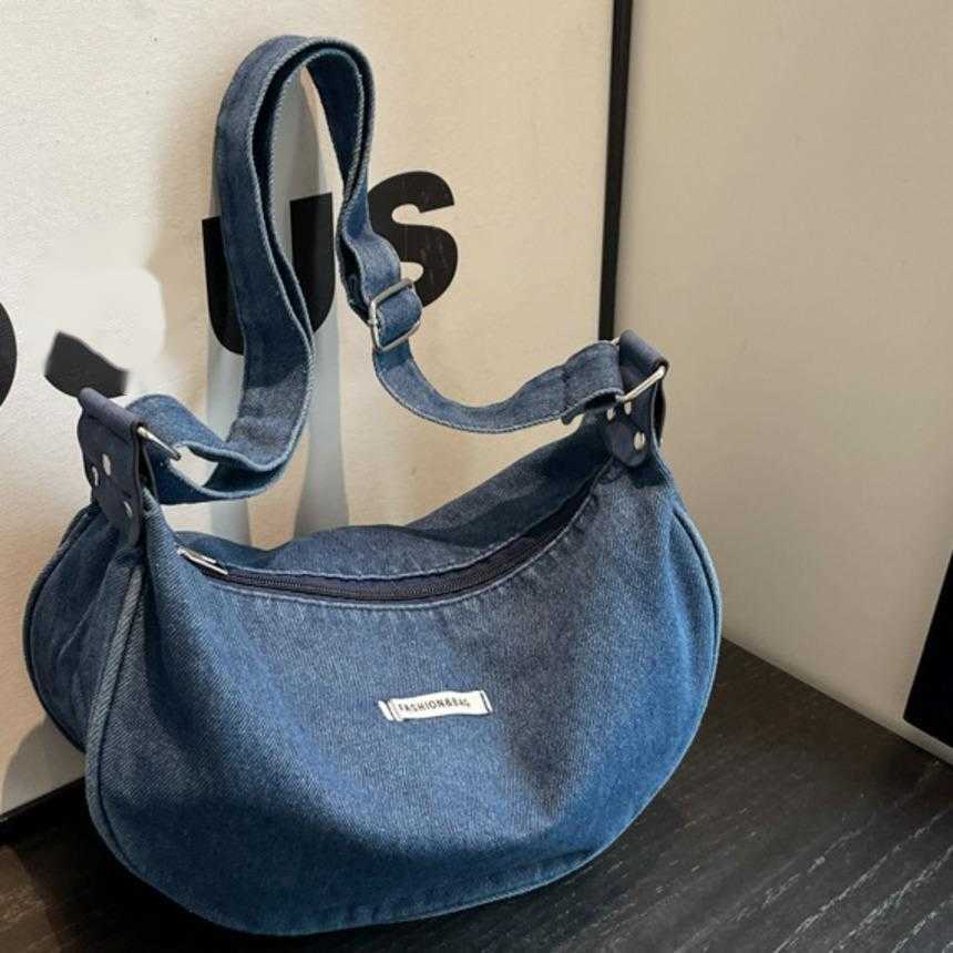 Shoulder Bags Niche Design Crossbody Bag For Women Denim Dumpling Bag Simple Versatile Small Shoulder Bag Commuting Single Shoulder Bag 241015