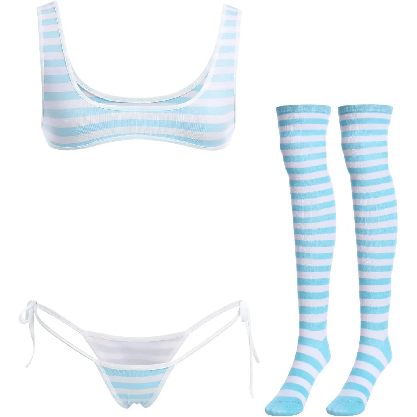 Cute Sexy Anime Lingerie Bra and Panty Set Lolita Cosplay Micro Underwear Suit Kawaii for Women 241031