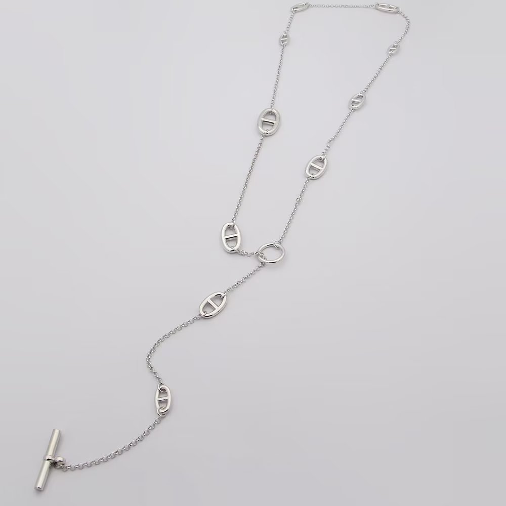 Fashion Necklace 80/120cm Three-Layer Ring Designer Opening Oval Shaped Ring Couple Ring Luxury Necklace 18K Gold Plated hollowed out chain copper designer jewelry