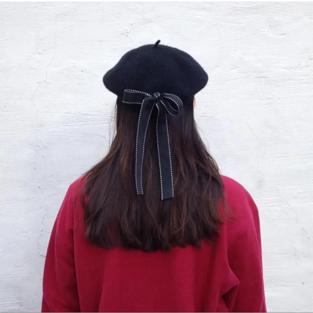 Headwear Bow Beret Caps Fashion Soft French Artist Painter Hat With Bowknot Cotton sboy Cap Autumn Winter 241031