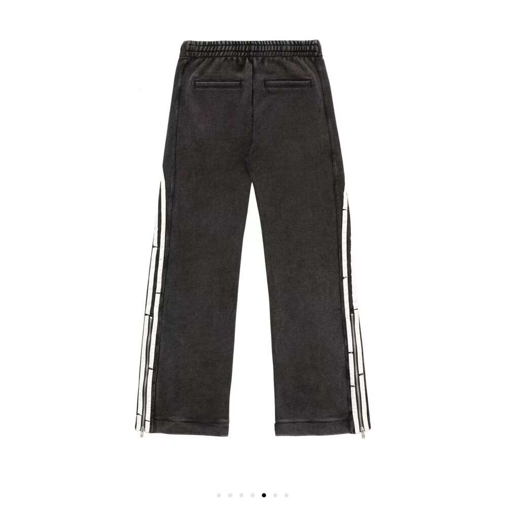 Y2k Cargo Haruku Double Stripes Zipper Embroidered Waist Retro Streetwear High Waisted Wide Leg Pants Men Women Trousers