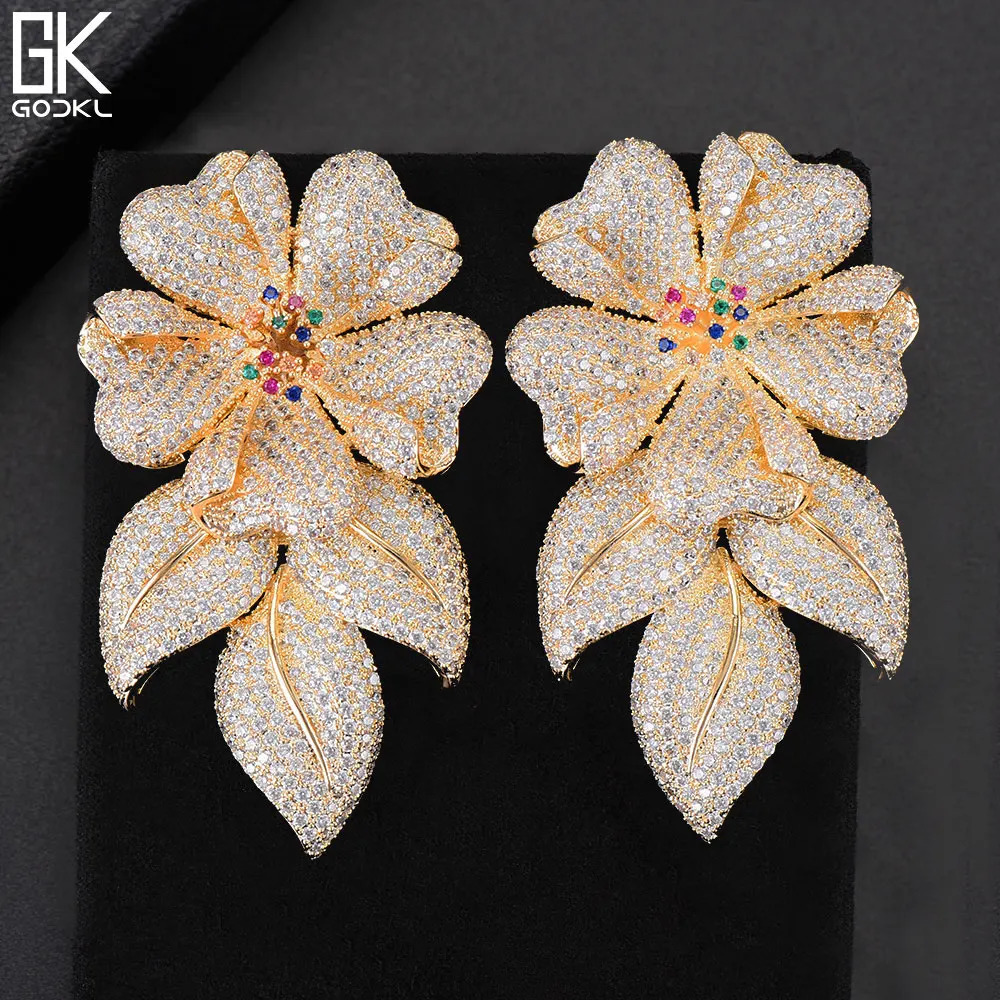 Misvikki Large Pendant Earrings Miniature Cubic Zirconia Pave Womens Wedding Bridal Party Engagement Jewelry Party Gifts 241031