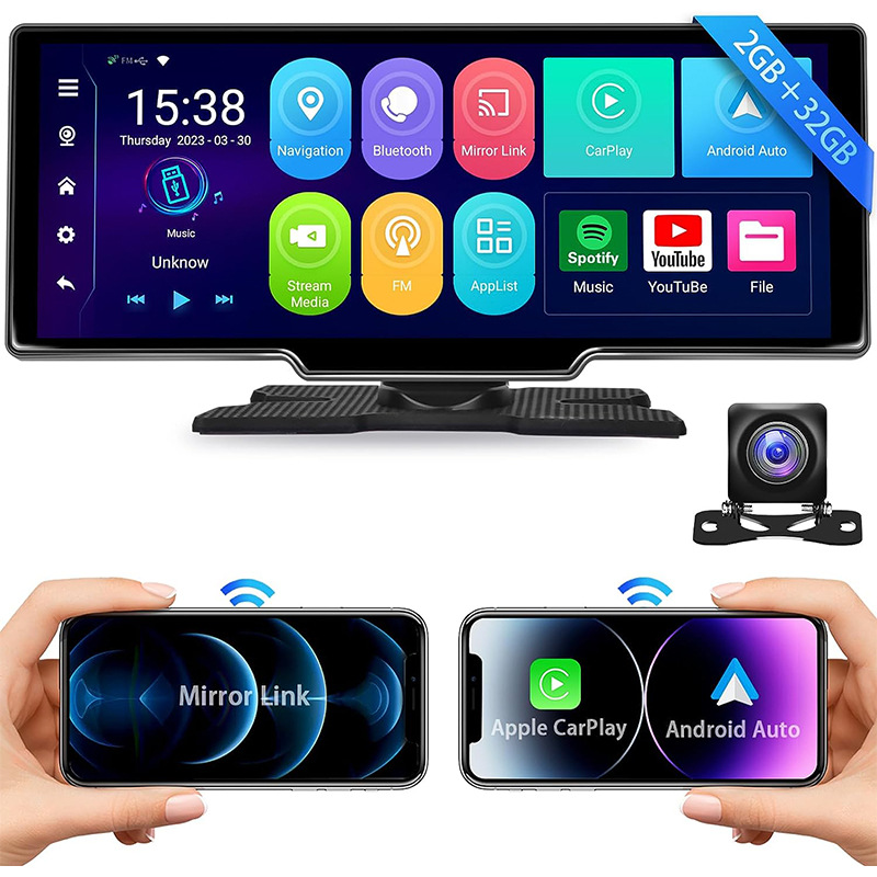 10.26 Inch 4G Car DVR With Carplay and Mirror Link Android Auto 1080P WIFI Dash Cam Rearview Mirror Video Recorder Dashboard GPS ADAS 24h Park Monitor