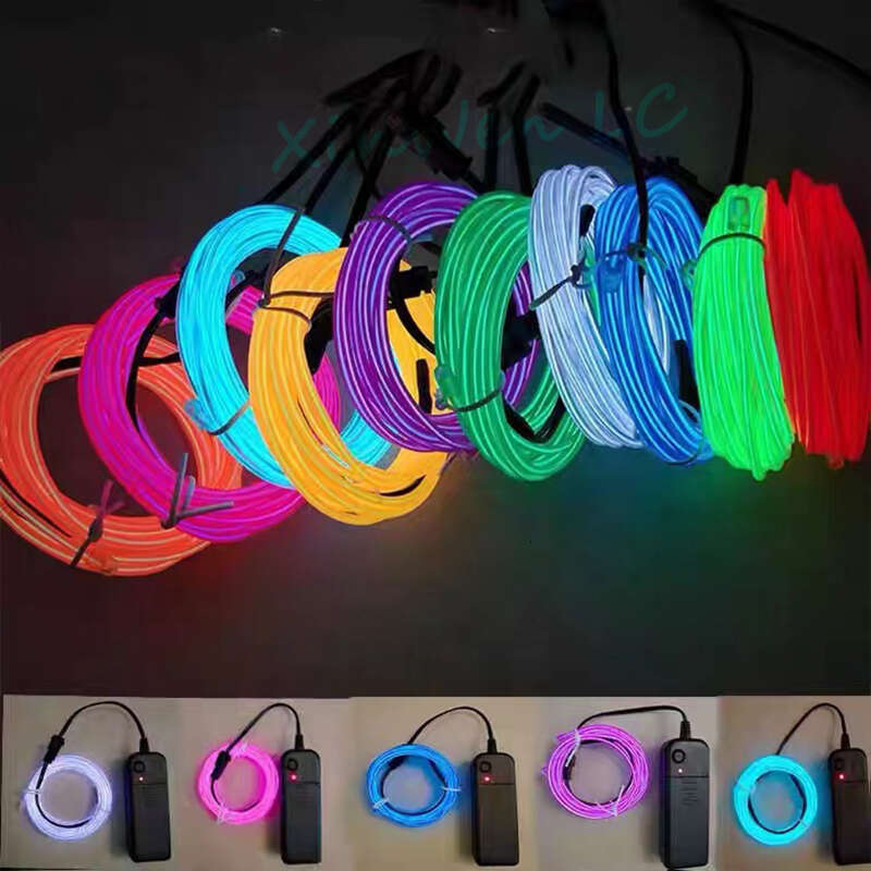 1M/3M/5M Glow EL Wire Cable Light Decoration Clothes Ball Rave LED Neon Christmas Dance Party DIY Costumes Luminous Car Clothing