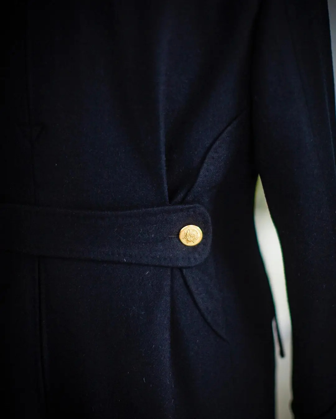 Navy blue British style wool coat mens thick and double chest long coat casual winter fashion warm jacket 241031