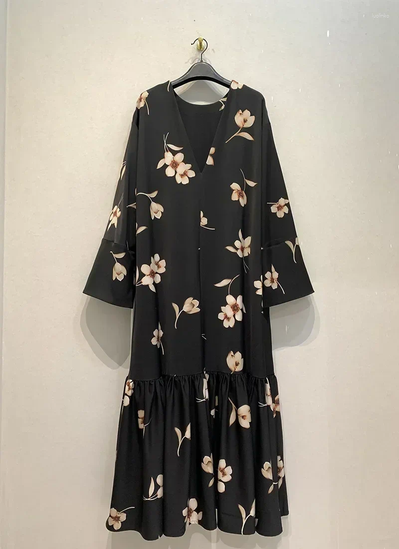 Casual Dresses Fminino 2 Ways Wear Vestido Florwer Print Vestidos Mujer Long Sleeve Dress Japanese Vintage Ropa Spring Women