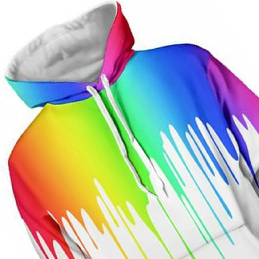 Hoodie for Mens Womens Mens 3D Printed Rainbow Watercolor Paint Long Sleeve Hoodie Pullover Sweatshirt Graphic Hoodies sweatshirt color