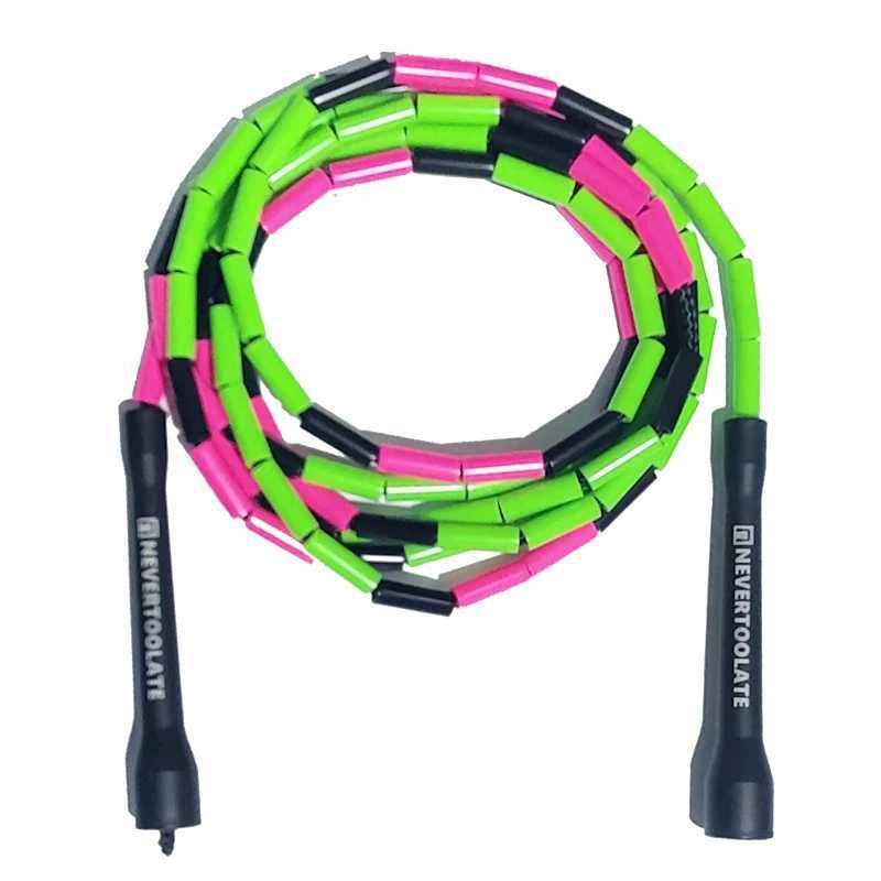 Nevertoolate Evate Rope Rush Athletics Beaded Jump Skip Rope Rainbow Hard Beads 2.9-meter adjustmentW241101