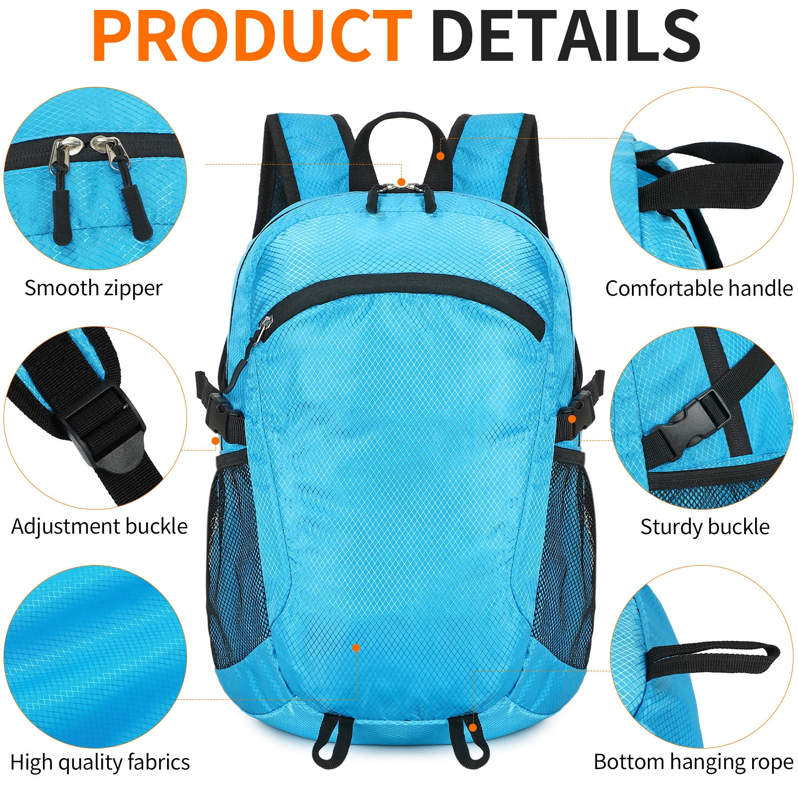 Foldable Travel Backpack Waterproof SFIUYDS Mens Backpacks Lightweight Hiking Daypack Male Women Nylon Back Pack 15L 241029