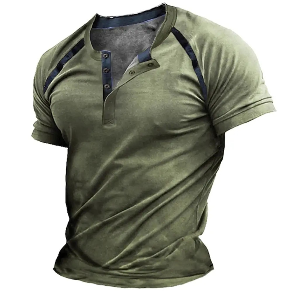 Summer mens short sleeved T-shirt mens casual clothing top with buttons S-5XL 241031