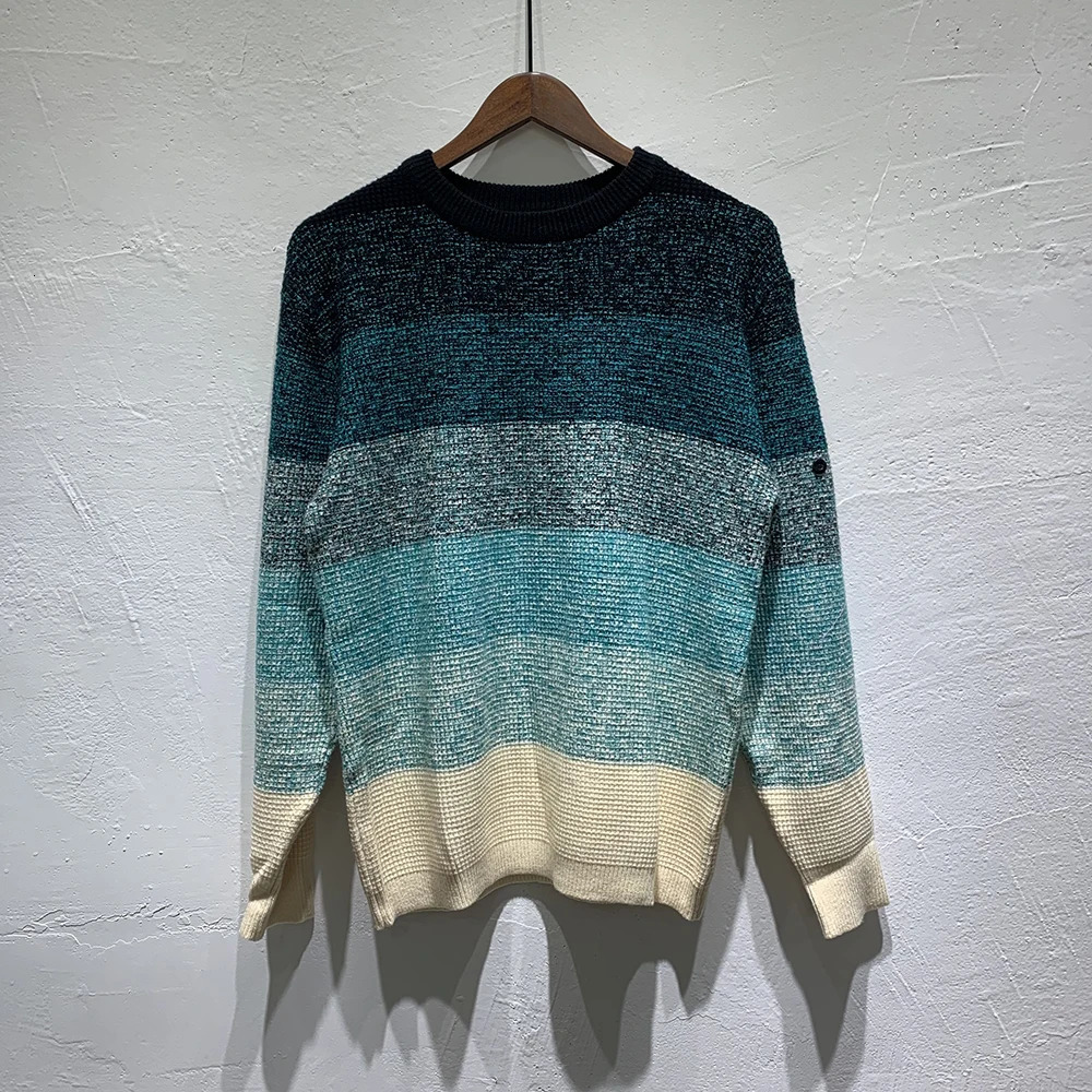 Striped Sweaters Men Women Sleeve SHADOW PROJECT Patch Knitted Pullover Cross Badge Sweater 241029