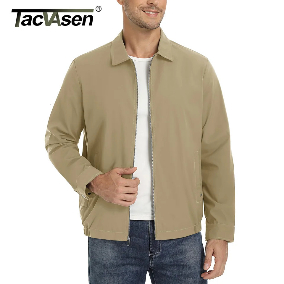 TACVASEN Lightweight WaterResistance Full Zip Jackets Mens Baseball Bomber Workout Fitness Casual Coats Sports Outwear 241024
