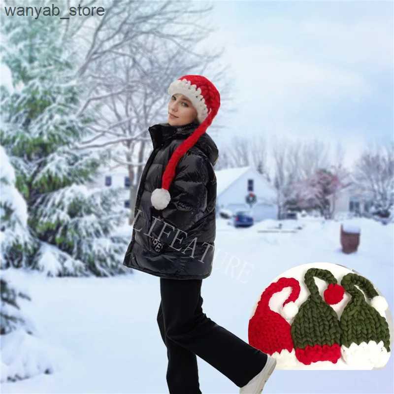 Wide Brim Hats Bucket Hats Crochet Knitted Christmas Hats For Men Women Winter Warm Hat Christmas Decoration New Year Festive Party Santa Claus Hat Gi
