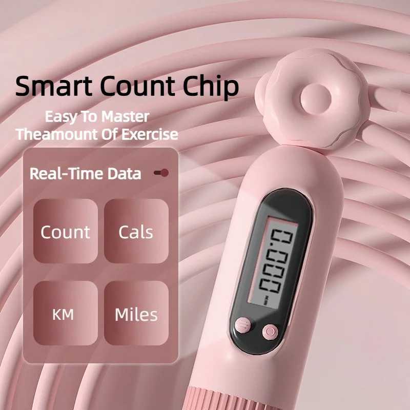 Jump rope with Counter Adjusteab Skip Calorie Smart for fitness and weight loss counting steel Traini home exerciseW241101