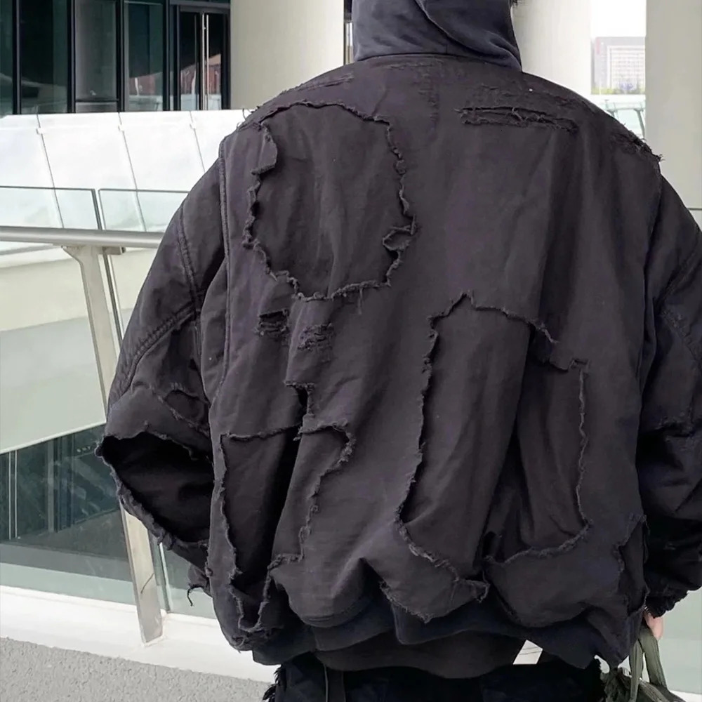 NIGO Solid Color Ripstop Pilot Hooded Jacket Mens Fashion Black Long Sleeve Loose Denim Moto Trench Coat Ngvp nigo6383 241031