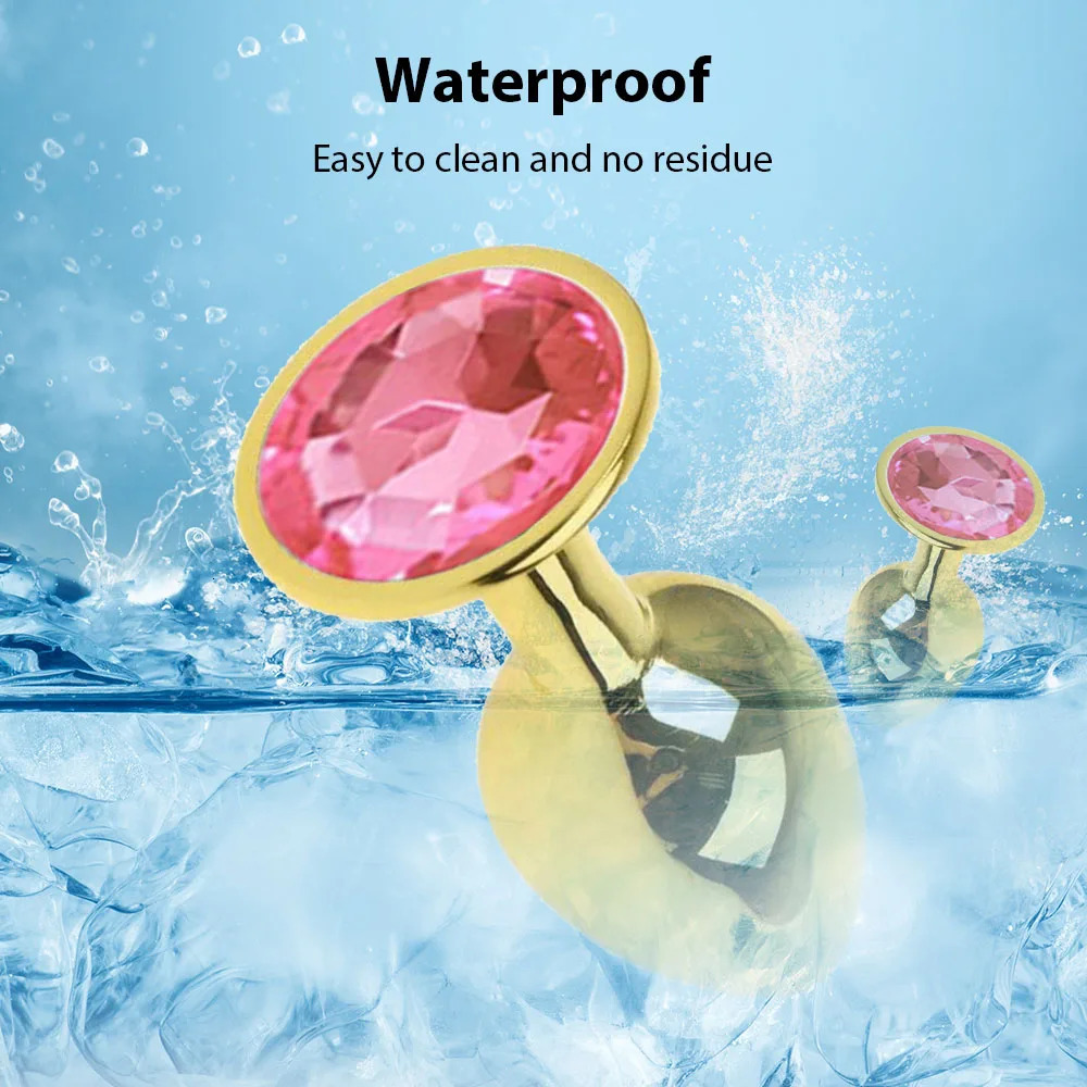 3 Size Metal Round Diamond Anal Plug Gold Plating Crystal Jewelry Butt Plug Erotic Product For Women Man Butt g-point Massage 241031