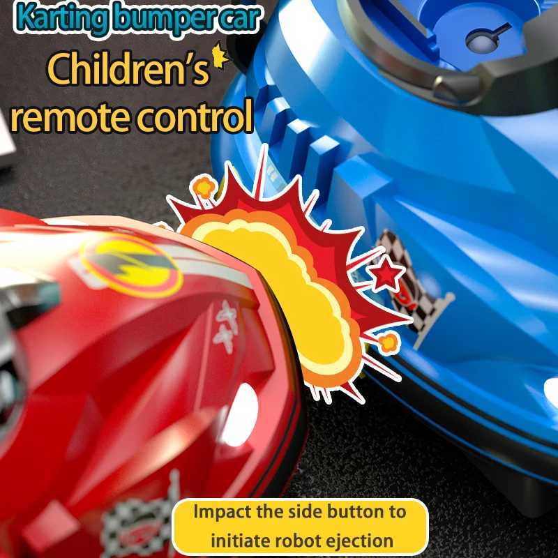 Free shipping 2.4G remote control with sic light -up bumper RC combat car set 2 players toys childrens gifts