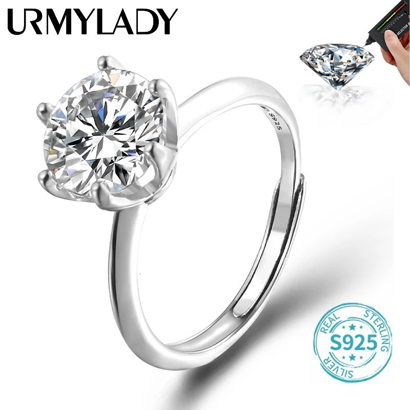 URMYLADY GRA Certified 13CT Ring VVS1 Lab Diamond Adjustable for Women Engagement Promise Wedding Band Jewelry 241031