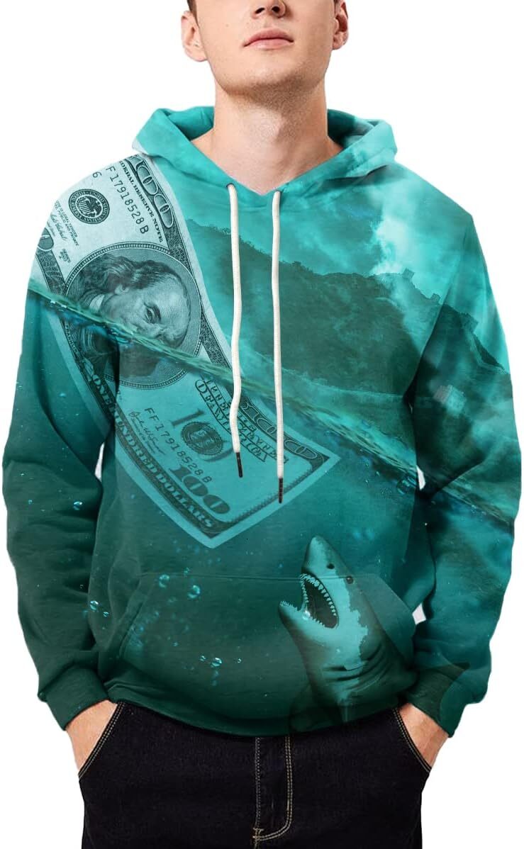 Hoodie for Mens Womens Unisex Colorful Graphic Hoodies 3D Print Cool Sweatshirt Cool Design with Pocket for Men and Women Graphic Trendy Green