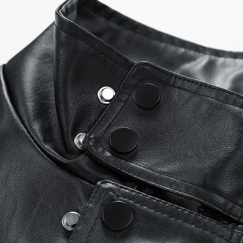 motorcycle leather jacket mens bomber pilot retro loose Pu short jacket fashionable casual streetwear multi pocket trend jacket 241031