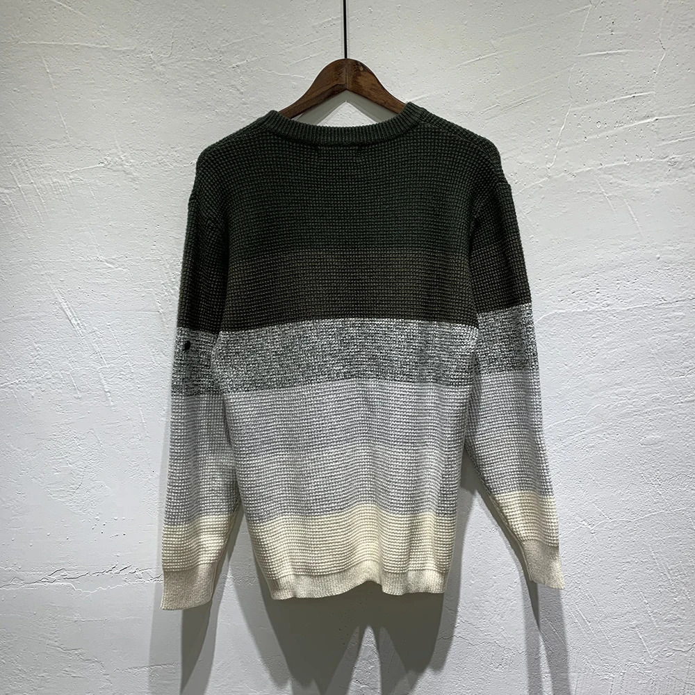 Striped Sweaters Men Women Sleeve SHADOW PROJECT Patch Knitted Pullover Cross Badge Sweater 241029