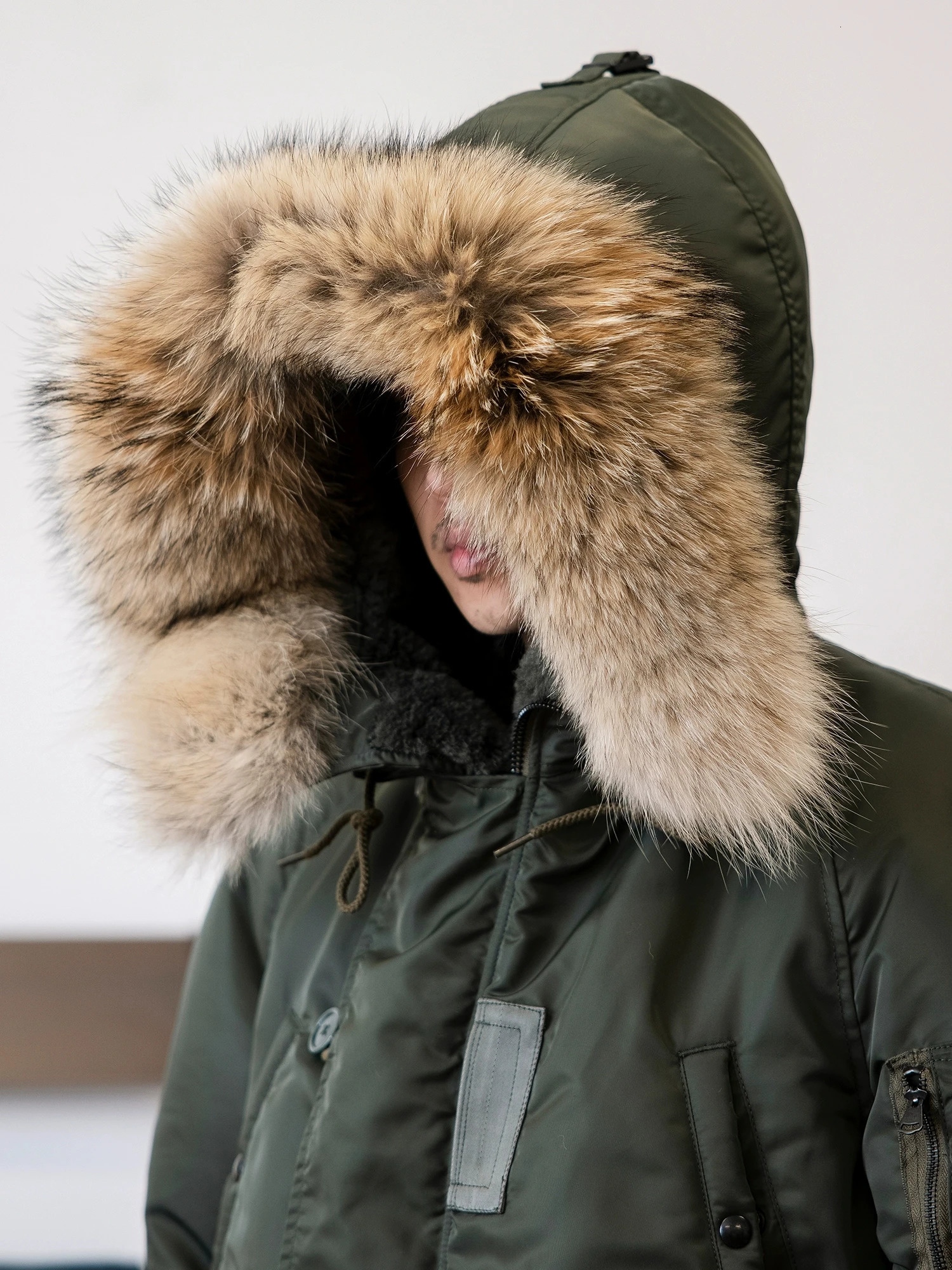 N3B0001 Big Size High Quality Cotton Jacket Casual Stylish Fur Collar Wool Lining N3B Coat 241031