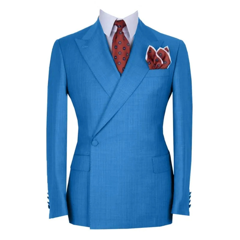 Only Jacket 1 PCS Double Breasted Men Suits Costume Homme One Button Wedding Prom Groom Tuxedo Terno Masculino Slim Fit Blazer 241024