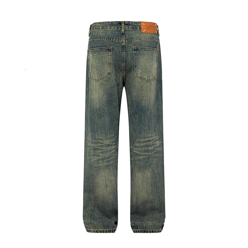 Autumn High end Retro Loose Straight Mens Jeans Personalized Butterfly Pattern for Men and Women 241031