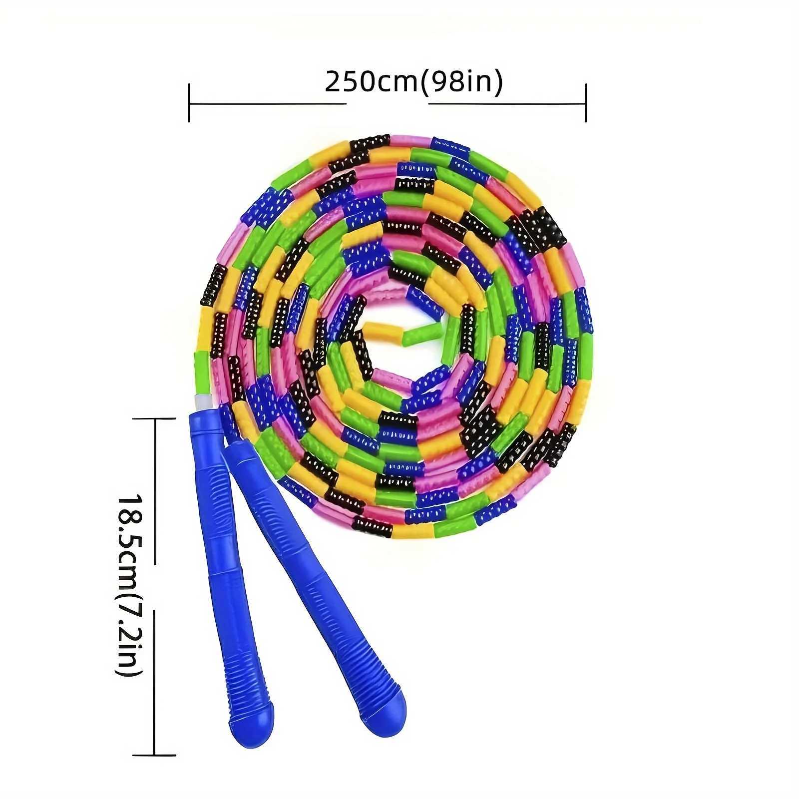 1 long skipping rope soft bead skipping rope plastic segmented skipping ropeW241101