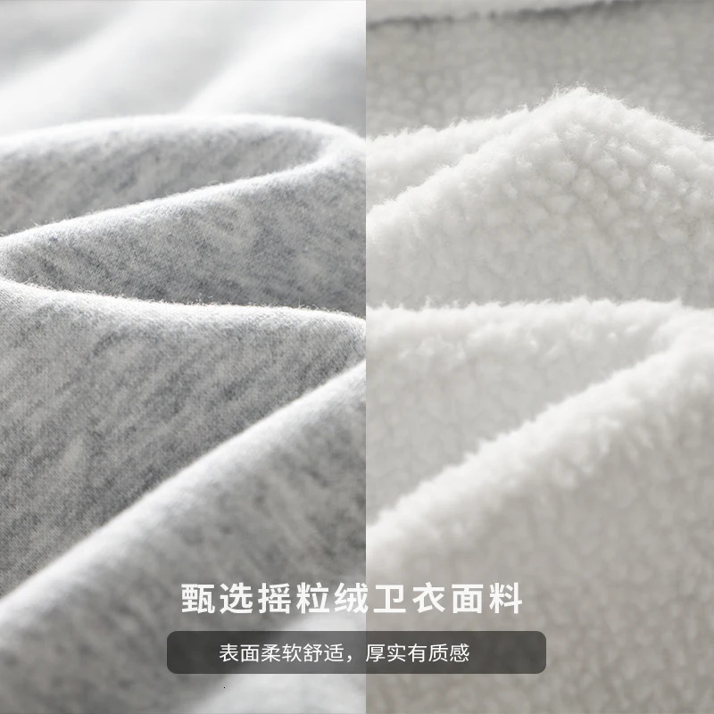 Dukeen Winter Hoodies for Men with Fleece Thicken Warm ZipUp Hooded Shirt Casual Solid Color Woman Clothing White Black Coat 241031