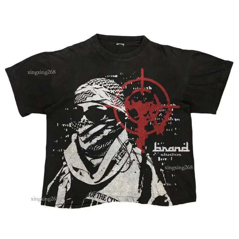 Men's T-Shirt Graphic Print Vintage Gothic Y2k Shirts Summer High Quality Cotton Men's and Women's Casual Loose Short Sleeve Tee Tops