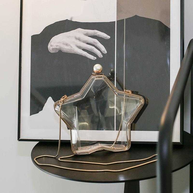 CMM Fashion Star Transparent Bag Womens New Product Dinner Bag Womens Dress Bag