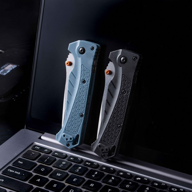 M7732 High Quality Pocket Folding Knife 9Cr18Mov Stone Wash Blade CNC GRN Handle Outdoor Camping Hiking Fishing EDC Folder Knives