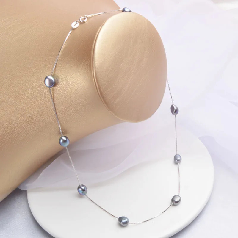 ASHIQI 925 sterling silver genuine freshwater pearl jewelry set necklace bracelet earrings suitable for female fashion comers 241031