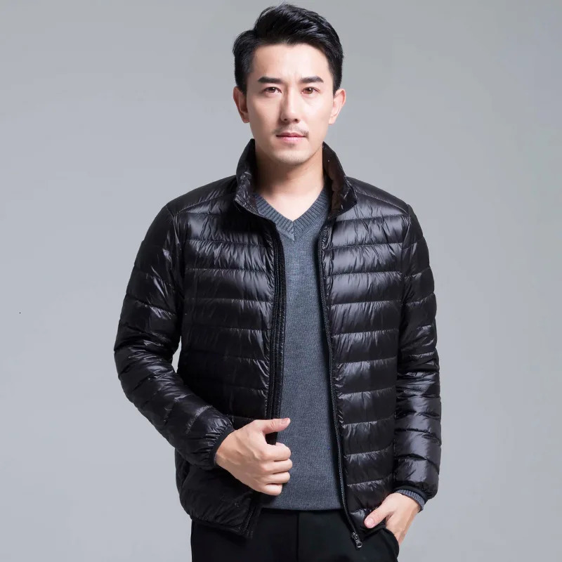 Mens allseason ultralightweight foldable down jacket Large size waterproof windproof breathable hoodie 241024
