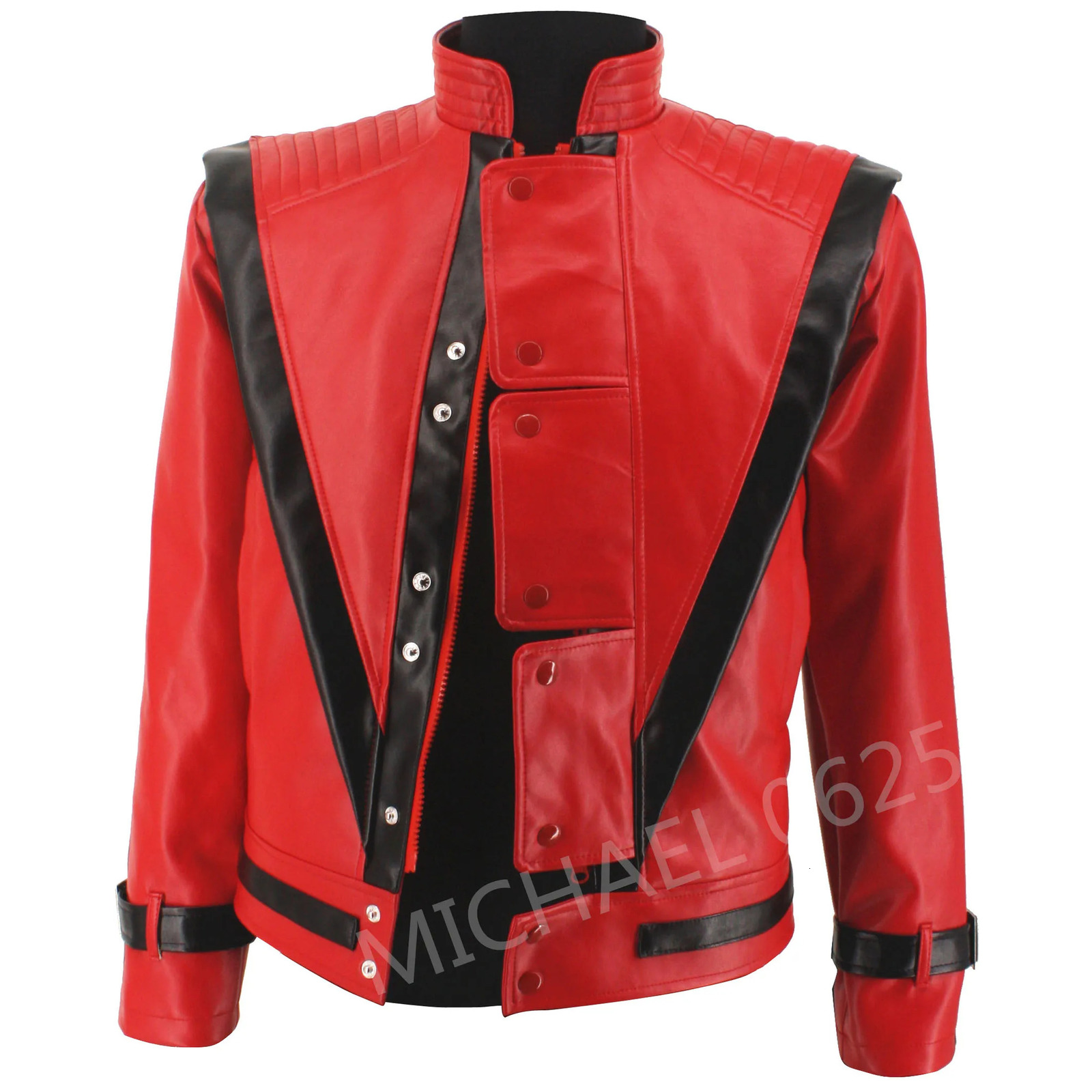 Michael Scary Night Red Leather Jacket Halloween Costume Christmas Gift 241031