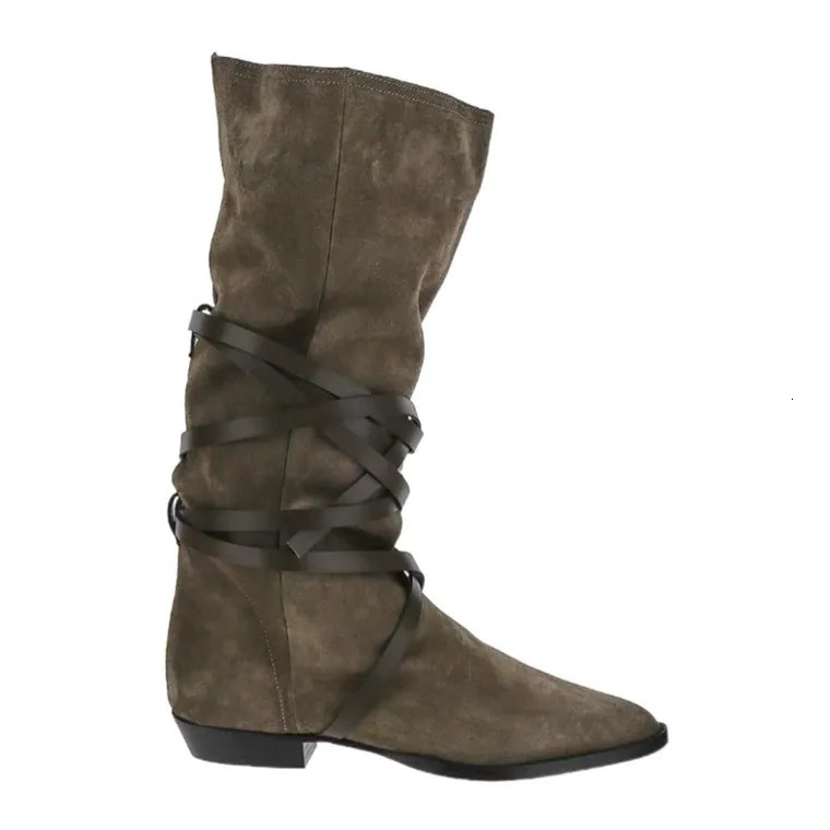 Axigo Same Style Sleeve Long Childrens Western Cowboy Pointed Pile Boots Tall Knight Boot 241031