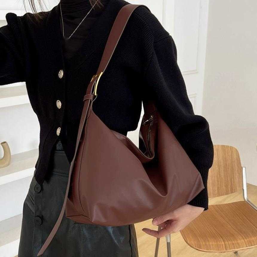 Shoulder Bags Cross Shoulder WoMens Bag Artistic Single Shoulder Large Shopping Bag WoMens Trend Simple And Versatile Soft Tote Bag 241015