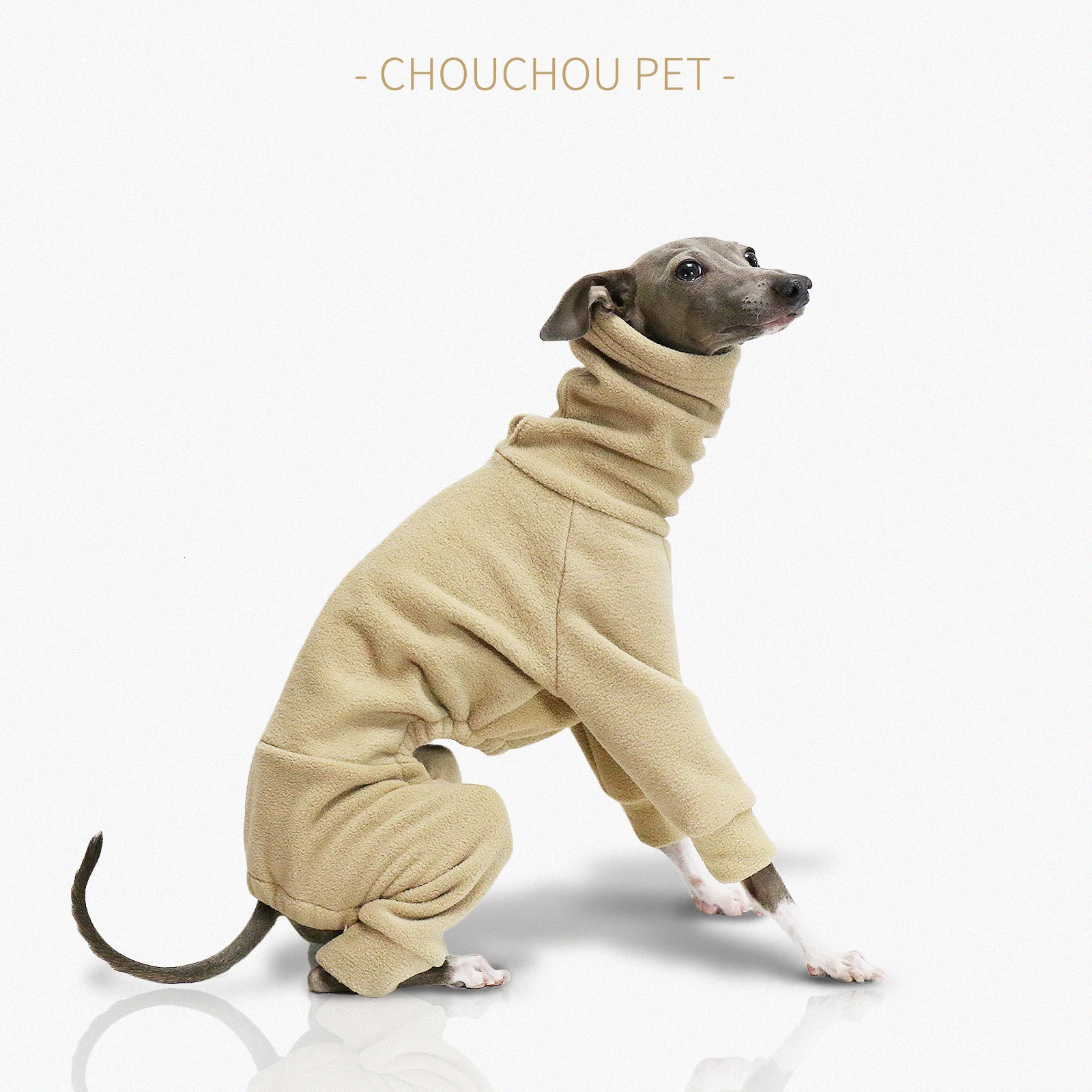 Winter Polar Fleece Turtleneck Pet Onesie Puppy Big Dog Clothes Warm Whippet 241028