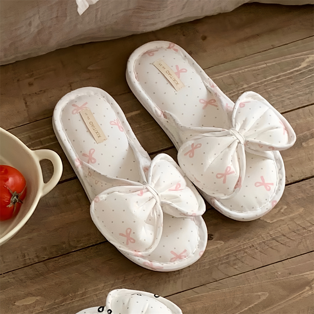 Slippers Summer Bow New fashion Girl Heart Family Bathroom non-slip Cool slippers with foot double strap cool slippers