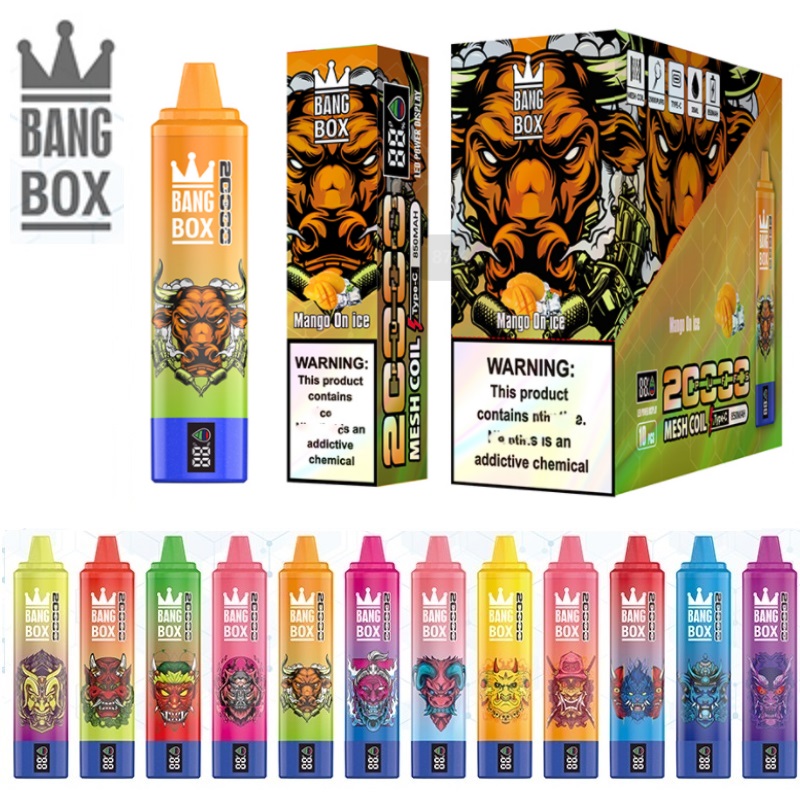 Bang Box 20000 Puffs Digital Bar Disposable E Cigarette Bangbox 20k 25ml Mesh Coil Desechable Vape Pod Device with LCD Display Screen