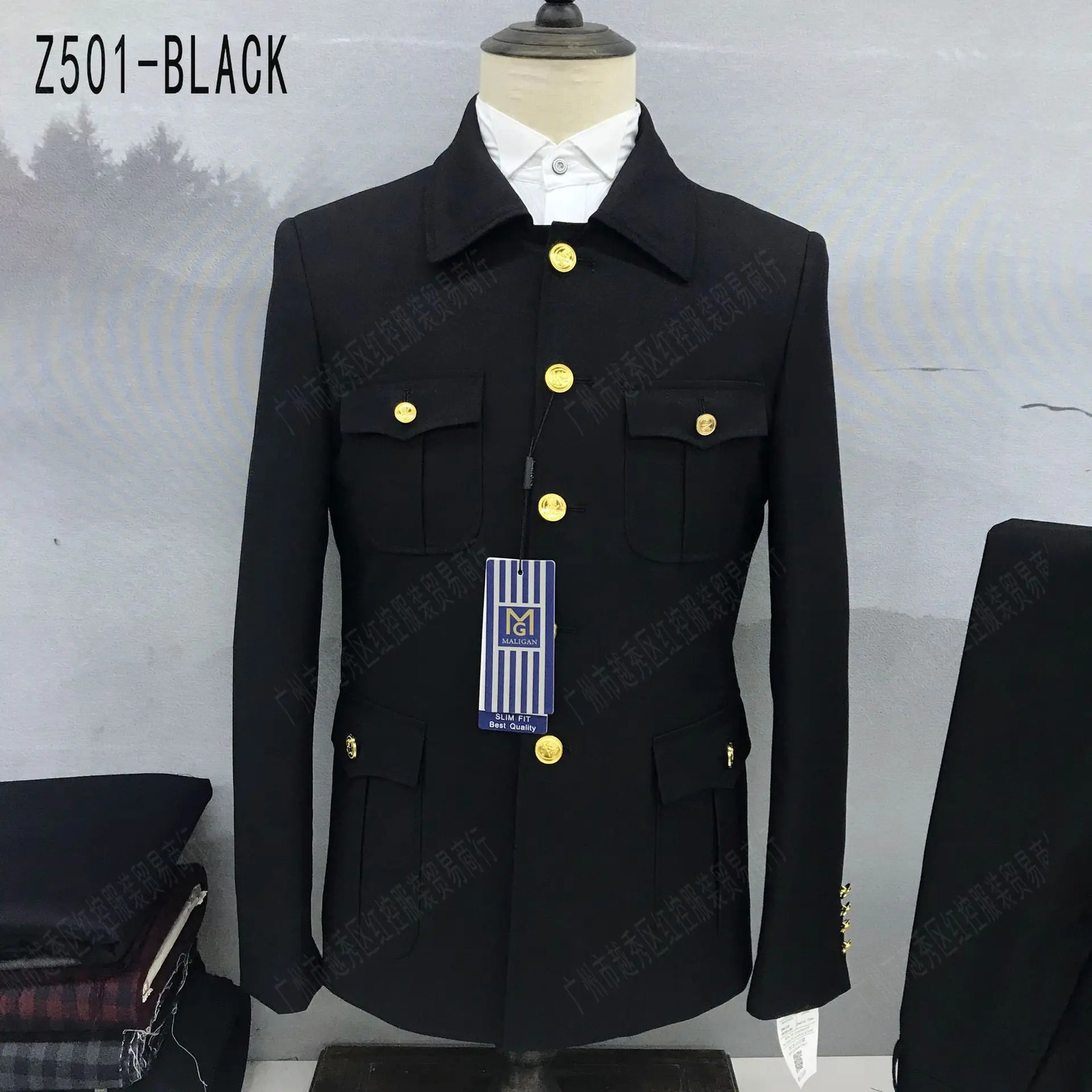 2 Pcs Suit Set Blazers Jacket Pants 2023 Fashion Mens Casual Boutique Single Breasted Stand Collar Tunic Suits Coat Trousers 241024