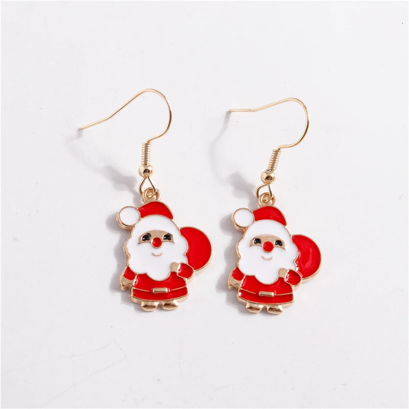 Christmas Tree Santa Claus Deer Bell Glove Snowflake Drop Earrings for Women Girls Party Holiday Year Jewelry Gifts 241031
