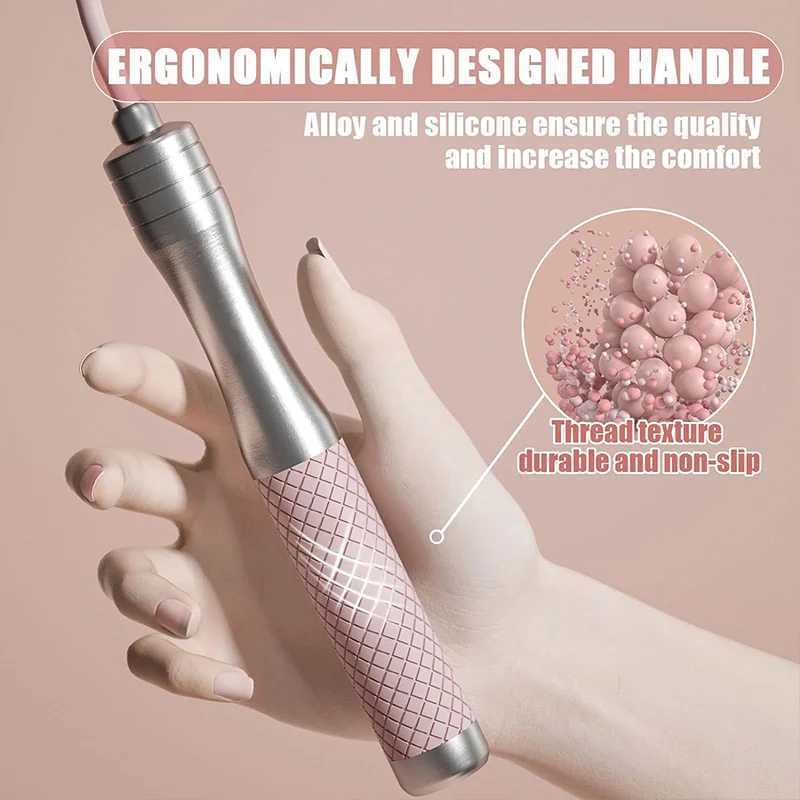 Jafwick Speed Jump Rope for Fitn - Womens Ski Rope with Adjustable Strength Alloy and Silicone Hand SetW241101