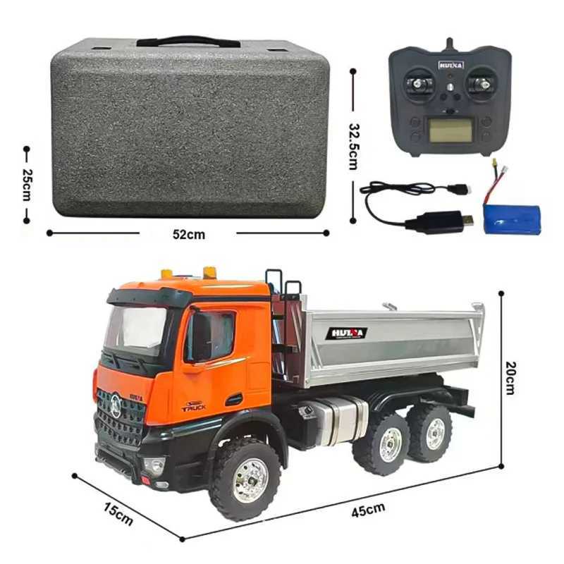 Huina 598 full-size 1 14 14 channel 2.4g alloy dump truck engineering transport vehicle adult remote-controlled toy car X241101