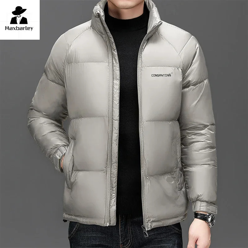 Light Mens Winter Jacket Business Fashion Waterproof Warm Down Casual Thickened Lightweight Short Coat 241024