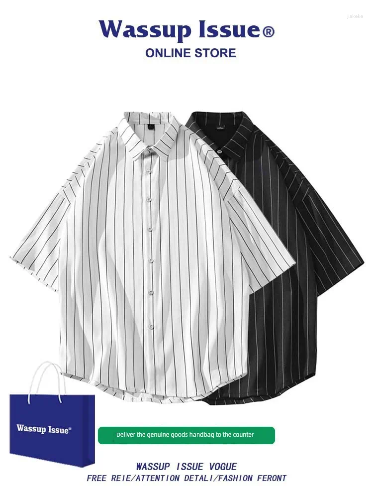 Men's Casual Shirts WASSUP ISSUE Breathable Striped Shirt
